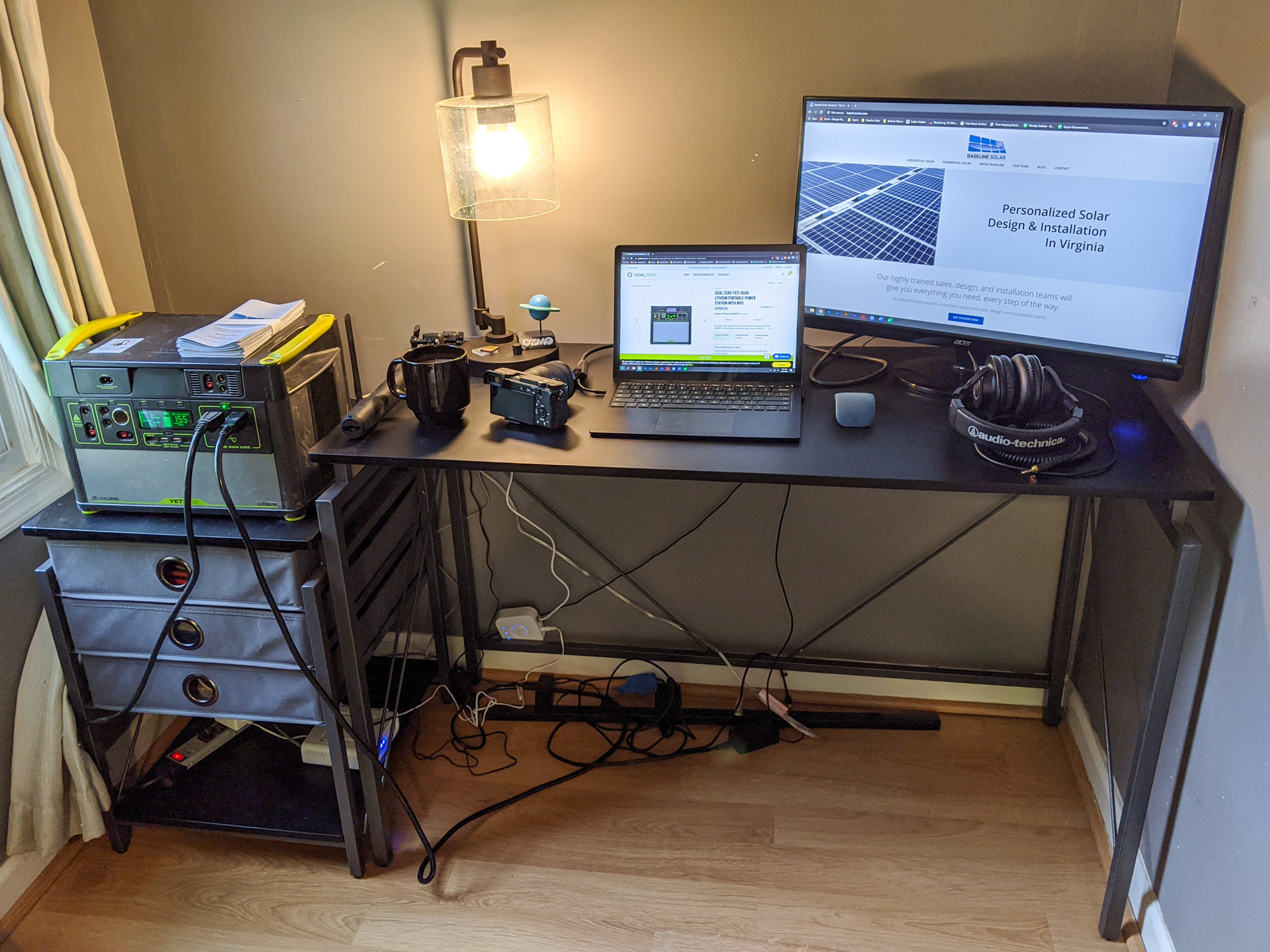 Desk with Battery Backup
