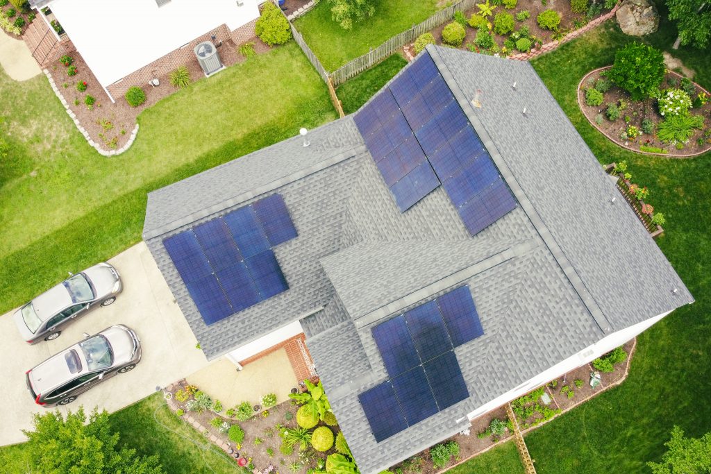 aerial image of solar array