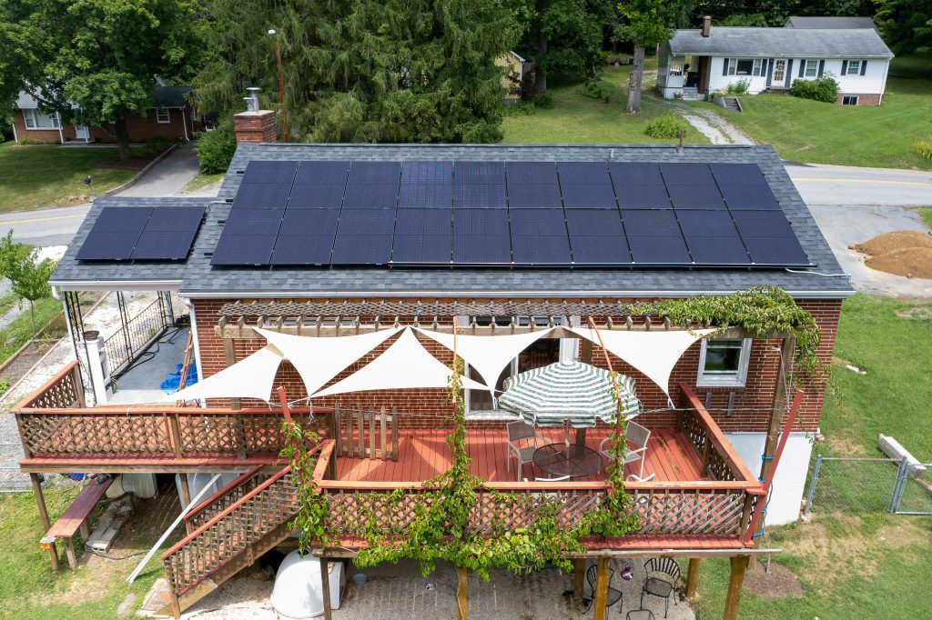 aerial image of solar array