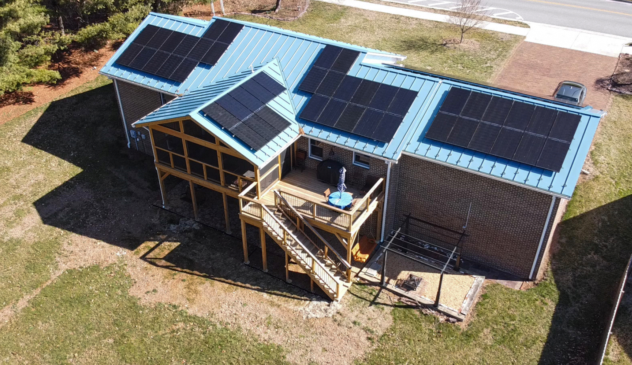 roof with solar panels in blacksburg